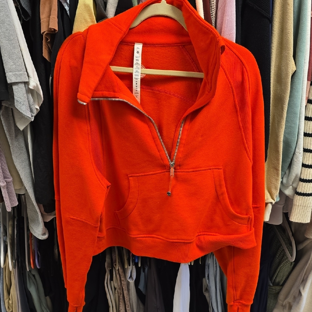 lululemon athletica Bright Orange Half-Zip Hoodie